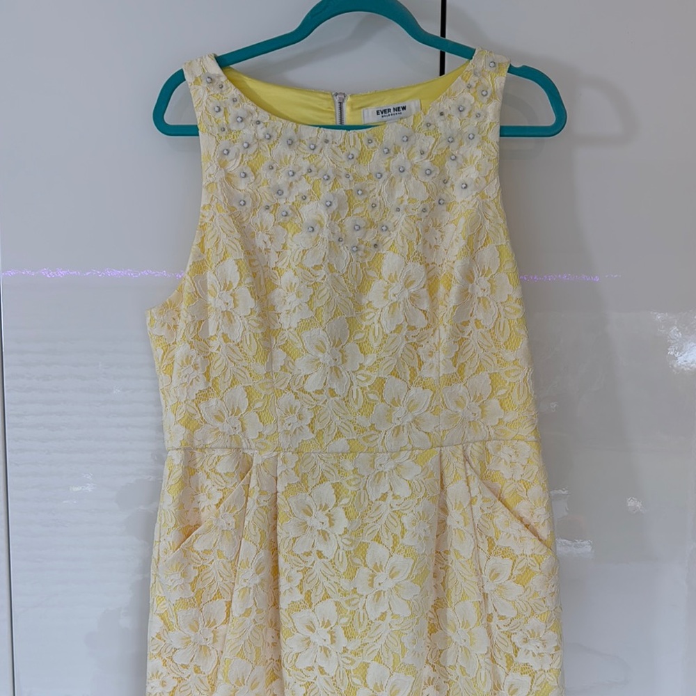 Yellow Floral Sleeveless Dress
